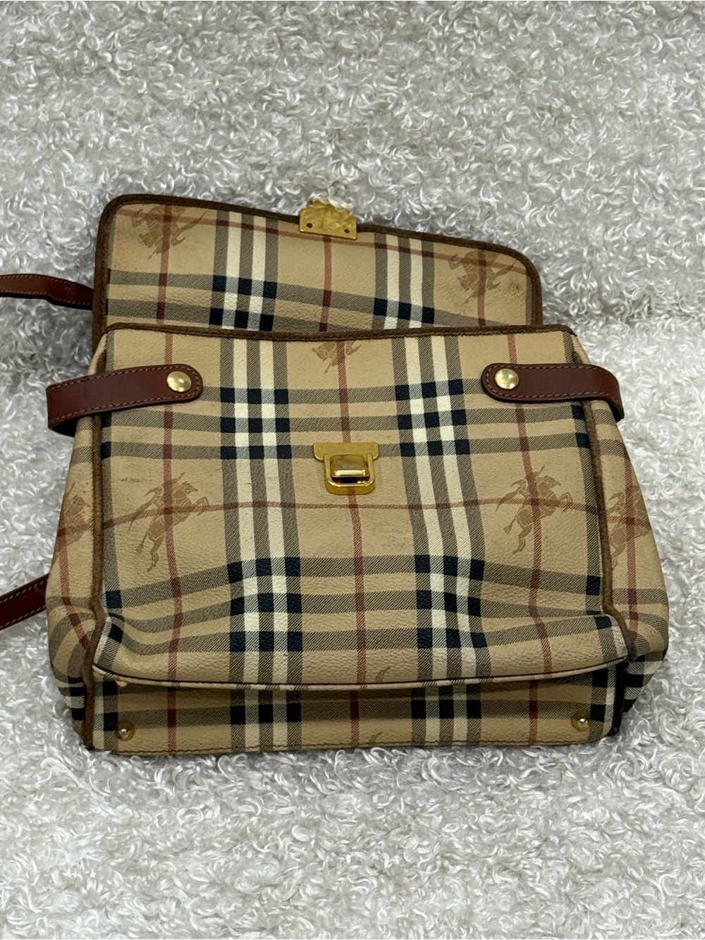Burberry Haymarket Check Top Handle Bag - Picture 13 of 16